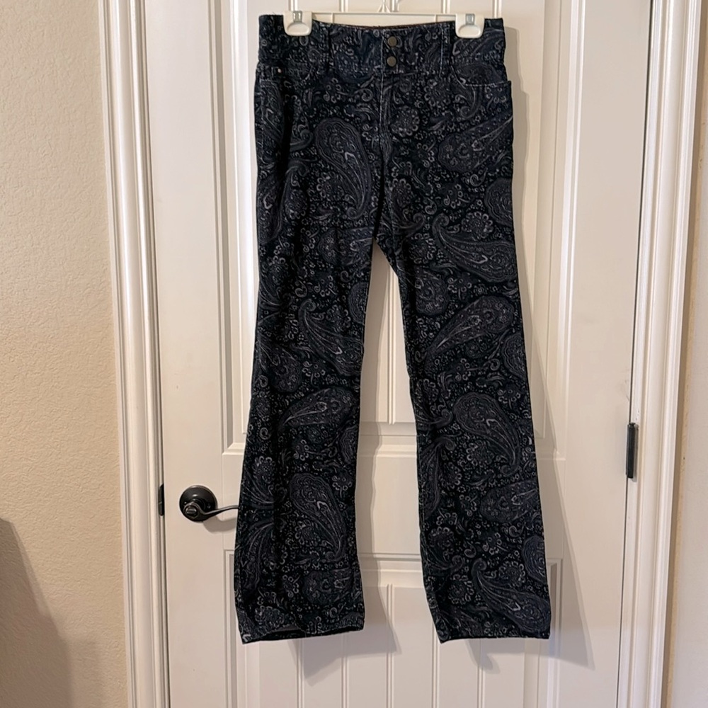 Tommy Hilfiger paisley print stretchy boot cut corduroy pants